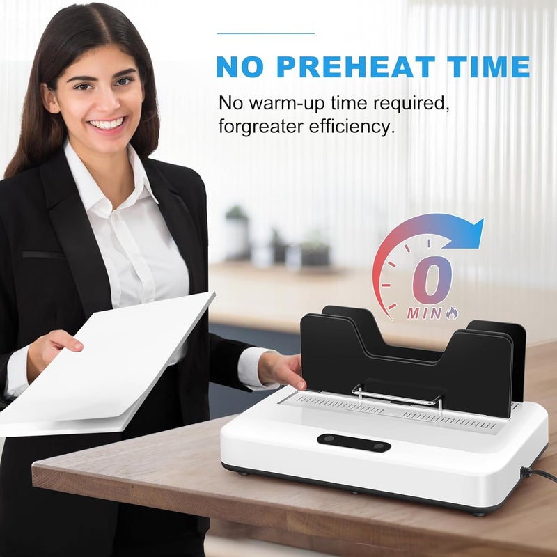 BEMPUS Thermal Binding Machine, 500 Sheets Capacity, No Preheat Time, Digital Touch Panel with Air Cooling, Electric Binder for A4/A5/Letter Size Business Documents, Office and Home Projects - Image 4